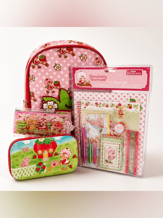 Strawberry Shortcake Other - Strawberry Shortcake School Bundle Backpack Pencil Case & Accessories NWT 🍓✨